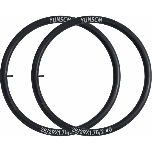 YUNSCM 28/29 Heavy Duty Bike Tubes AV32mm 29x1.75/2.4 28x1.75/2.4 (45/62-622) Schrader Valve Bicycle Tubes Compatible with 28/29x1.75/1.95/2.0/2.1/2.125/2.25/2.3/2.40 Bike Tire Tubes-2 PCS