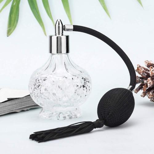 Glass Perfume Atomiser Spray Bottle - Retro Mini Refillable Empty Spray Atomizer