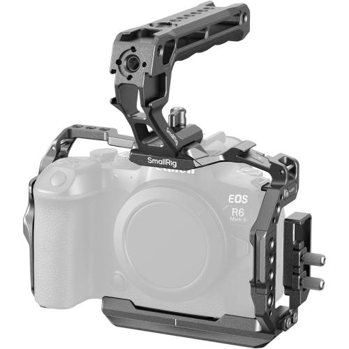 SmallRig R6 II Hawklock Camera Cage Kit for Canon R6 Mark II, Full Cage with Top Handle and Cable Clamp, Buit-in Cold Shoes and NATO Rails -5197