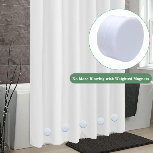 3 Sets Shower Curtain Weights Bottom, Magnetic Heavy Duty Weights Premium Shower Curtain Liner Clips Added Weight, Work for Drapery, Tablecloth, Stop Shower Curtain Blowing in, White Weights