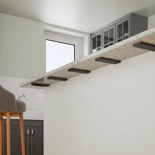 Countertop Support Bracket 3 Pack 18 Lx 2.5 W Hidden White Knee Wall Support Countertop Bracket 3/8 Thick Heavy Duty for Quartz/Granite/Wood/Concret Countertops Screws Included