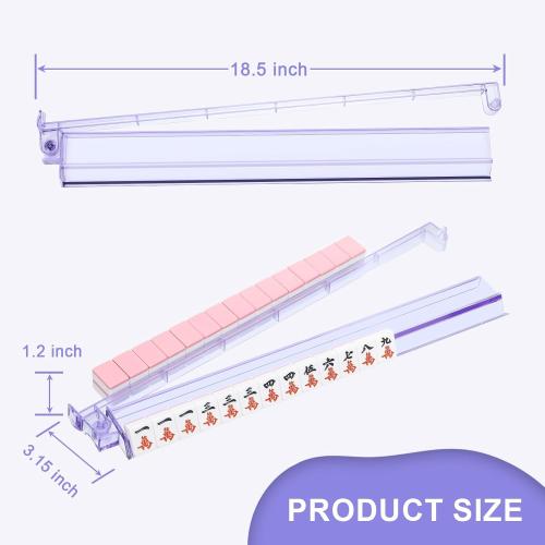 Mahjong Racks with Pushers 4PCS Set Majiang Tile Holder Acrylic Mahjong Racks Accessories and Gifts