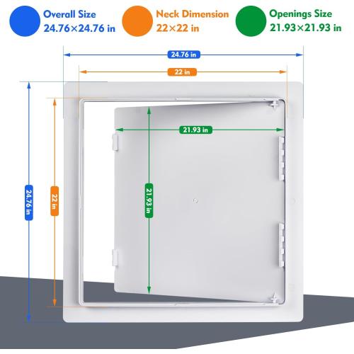 Donext Access Plumbing Panel for Drywall Ceiling, 22x22 in Plastic Access Door, Wall Hole Cover Plate for Plumbing & Electrical & Wiring, White