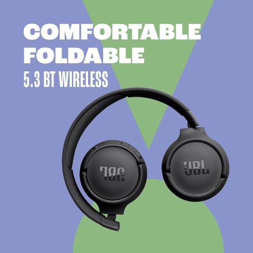 JBL Tune 520BT - Wireless On-Ear Headphones, Up to 57H Battery Life and Speed Charge, Lightweight, Comfortable and Foldable Design, Hands-Free Calls with Voice Aware (White)