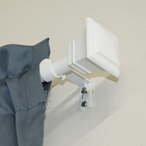 Size 30-84 Color White Lumino Square Single Curtain Rod Set, 5/8 Diameter -  (With Multiple Color Options), Curtain Rod, Drapery Rod, Decorative Rod, Décor, White, 30-84 Width