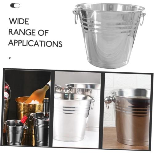 SILVER Beer Bottle Bucket Ice Beer Bucket Bar Supply Stainless Steel Ice Cube Container Party Wine Holder