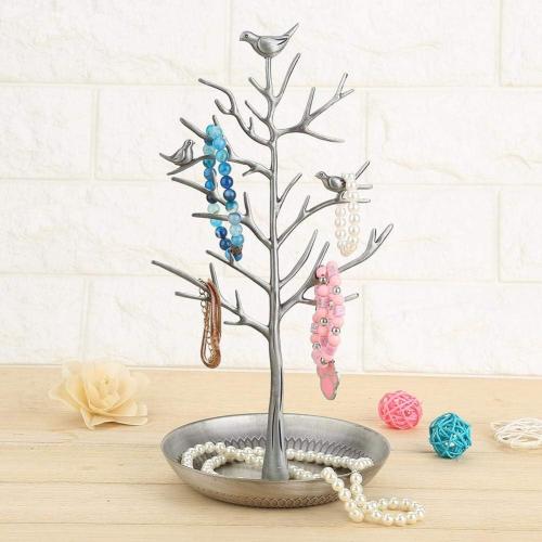 Fashion Jewelry Display Stand Money Tree Earrings Necklace Hanging Jewelry Display Storage Tools(Antique Sliver)