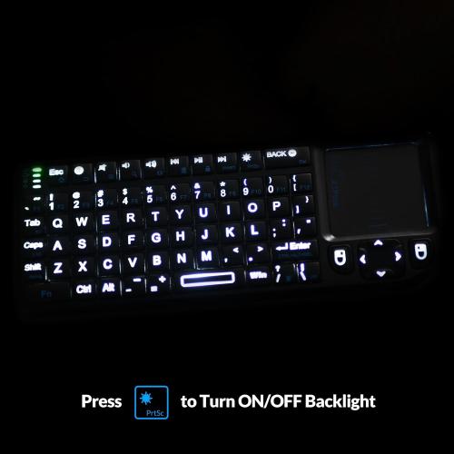 Rii Mini 2.4G Bluetooth Keyboard with Backlit and Touchpad for Smart TV,HTPC