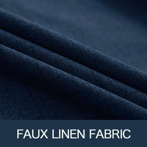 MIULEE 100% Blackout Linen Curtains for Bedroom 52x63 Inches Midnight Blue | Room Darkening, Light Blocking, Thermal Insulated, Grommet Top, Linen Textured, Window Curtains for Living Room, 2 Panels