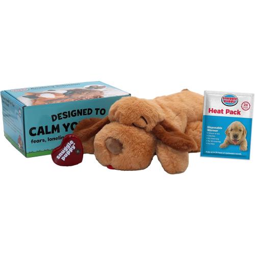 Original Snuggle Puppy Heartbeat Puppy Toy - Heartbeat Puppy for Dogs - Pet Anxiety Relief and Calming Aid - Comfort Dog Toy - Behavioral Training and Sleep Aid Cuddle buddy - Crate Training Essential