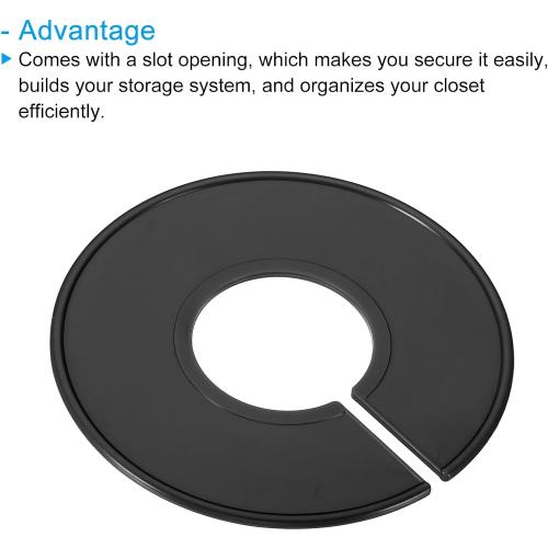 PATIKIL Clothes Dividers, 12 Pack Closet Clothing Rack Size Dividers Blank Labels Sorting Round Separator for Closet, Black