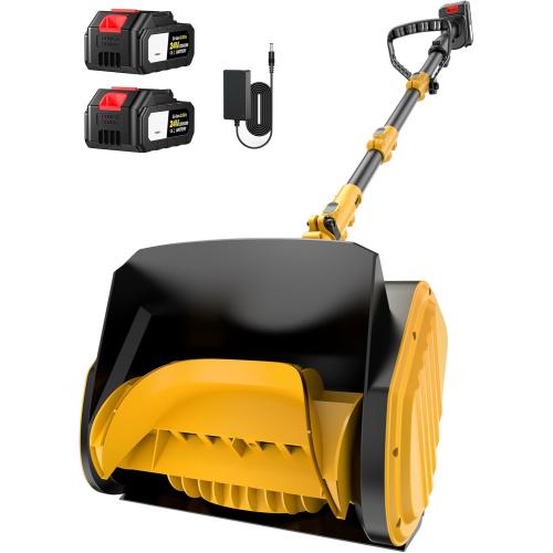 Krmspe Snow Shovel Electric, 21000RPM Cordless & Battery Powered, 13 Snow Blower with 2 Batteries, Lightweight for Easy Snow Removal on Steps, Patio