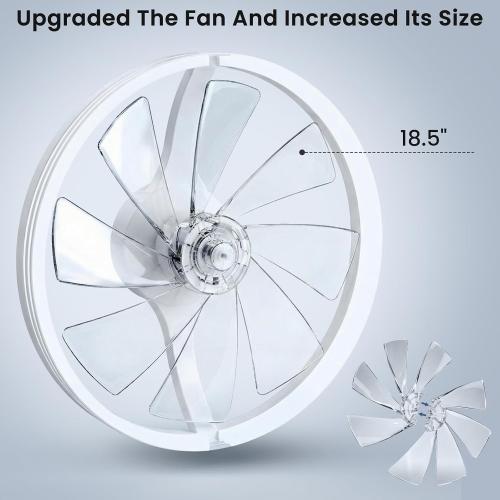 CHAREADA Ceiling Fans with Lights and Remote, 20 Foldable Fan with Light | Low Profile Stepless Color Temperature Change and 6 Speeds for Bedroom, Kids Room and Living Room (Stripe White)