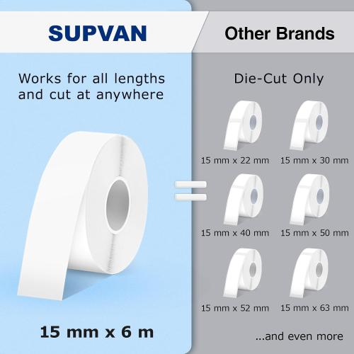 SUPVAN E10 Bluetooth Label Maker Machine with Tape, Continuous Waterproof Label, Versatile App with 35 Fonts and 1k  Icons, Label Printer for Home, Kitchen, School, Office Organization, Green