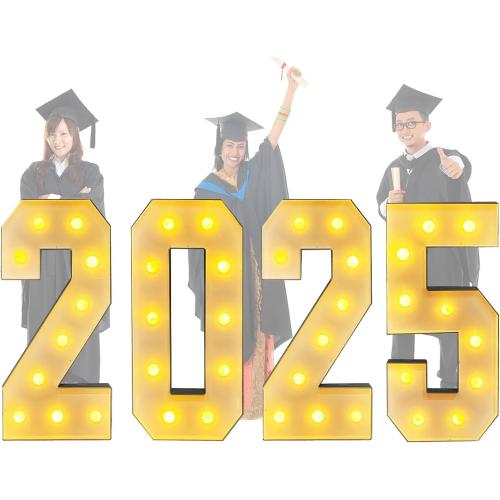 White 2025 Numbers for Graduation Decorations, Large LED Marquee Light Up Letters for Graduation Decor, Class of 2025 School Grad Party Supplies Indoor/Outdoor Décor