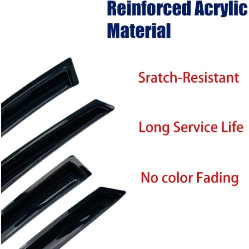 Window Visor Wind Deflectors for 2007-2014 Chevy Silverado/GMC Sierra 1500/2500HD/3500HD Crew Cab & Yukon XL/Suburban/Avalanche,Rainproof Sunproof Protective Replacements Rain Guards 94515