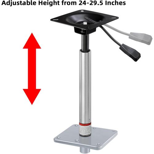 Adjustable Boat Seat Pedestal Base Mount Kit with Lock in Boat Seat Pin Post&Marine Power Pedestal Mount Base for Marine Fishing Bass Chair,Post Adjustable Height.