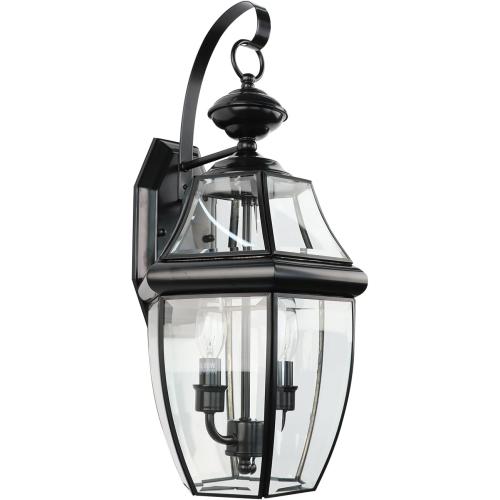 Outdoor Wall Lights, 20inch Large Exterior Lighting Fixtures, 2 Light Waterproof Wall Sconce with Glass Shades, Aluminium Outside Lanterns for Porch Farmhouse Patio Doorway Yard (E12 Base Max 60W )