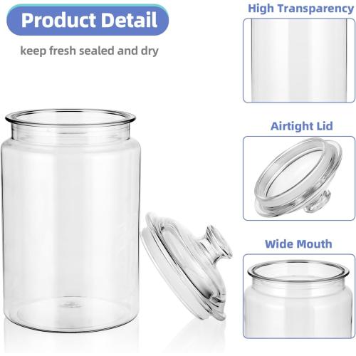Jars with Airtight Lid, 120 oz Candy Jars for Candy Buffet, Kitchen Storage Jars, Set of 2 USED NEEDS CLEANING