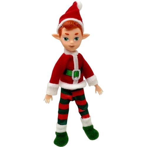The Original Elf Christmas Dolls, Mini 5.5 Christmas Elf Doll, Toy for Kids or Décor, Toy Elf Dolls, Poseable Little Shelf Sitters with Dangling Legs