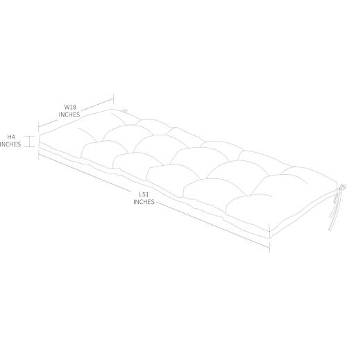 Size 51 Color Green  Indoor/Outdoor Bench Cushion,51-Inches,