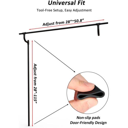 Garland Hanger for Door Frame – Adjustable Fits 28-50 Single Doors, Heavy-Duty 15 Lbs, No Hardware No Drill No Damage, Reusable Christmas Halloween Decoration Holder for Wreaths (Single Door)