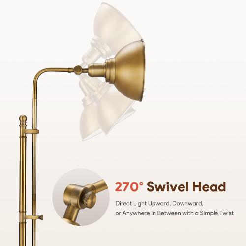 VONLUCE Industrial Floor Lamp 65, Adjustable Standing Lamp for Living Room