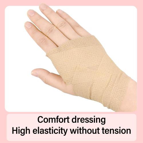 OZER 12 Pack 2 Inch x 5 Yards Self Adhesive Bandage Breathable Cohesive Bandage Wrap Rolls Elastic Self-Adherent Tape for Stretch Athletic, Sports, Wrist, Ankle (Tan, 2 Inch)