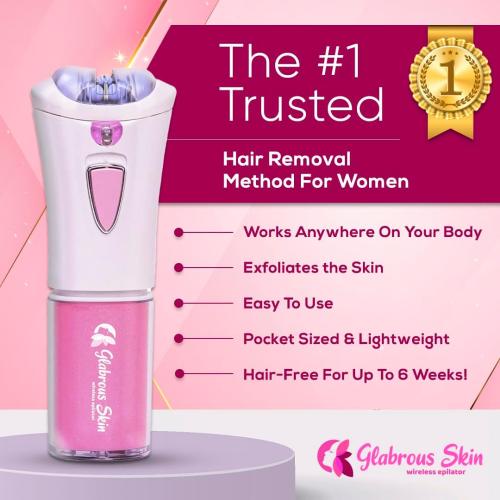 Pink and White Glabrouse Skin Epilator, Glabrous Skin Hair Remover for Face - Look Glamorous with Glabrousskin Hair Removal