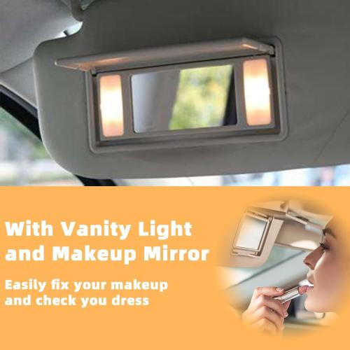 Driver Left Side Sun Visor Compatible with 2017-2021 Honda Pilot 2018-2020 Honda Ridgeline Replacement Sun Shade (Shadow Beige) with Vanity Light/with Makeup Mirror