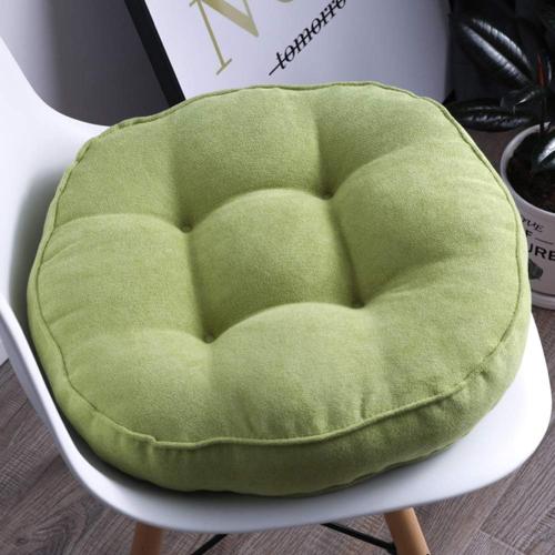 Soft Round Chair Pad Non Slip Padded Chiar Cushion Soft and Comfortable Seat Cushions for Kitchen Dining Office Chairs (Green R,16x16)