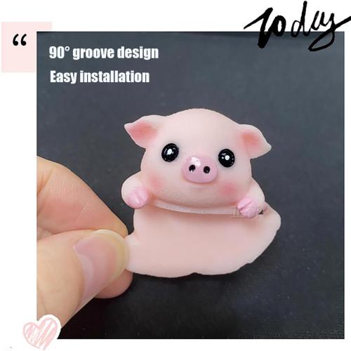 6Pcs Creative 3D Craft Figurine Computer Monitor Decor,Car Central Control Screen and TV Decorations,Personalized Animal Collectible Figurines Mascot Resin Crafts for Home Office Decoration