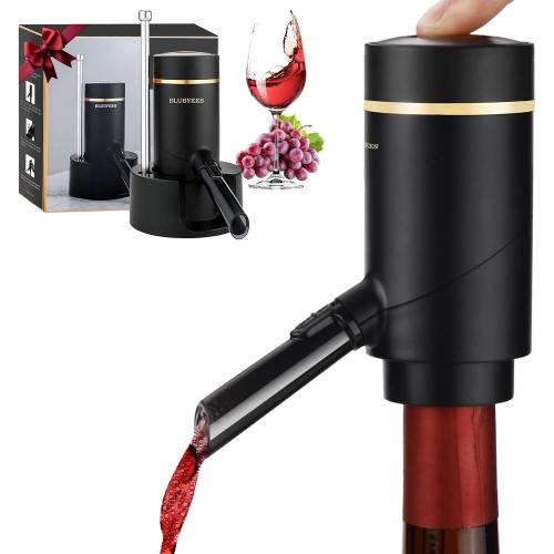 3-in-1 Electric Wine Aerator & Decanter Set with Stand Base - Automatic Pump Dispenser, Retractable Tube, and Built-in Pourer, Ideal Gift for Wine Lovers