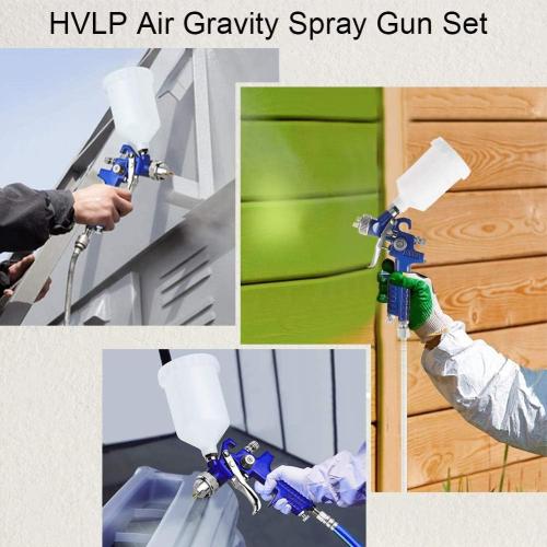 HVLP Air Gravity Spray Gun Set,2-Sprayer paint Gun,0.8mm 150ml & 1.4mm 600ml Auto Gravity Feed Painting with Locking Air Pressure Regulator Gauge Air Spray Nozzle Gun for Cake Decoration,Model Making