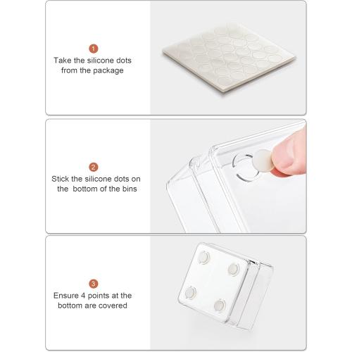 SMARTAKE 8 Piece Drawer Organizer with Non-Slip Silicone Pads, Desk Drawer Organizer Trays Storage Tray for Makeup, Jewelries, Utensils in Bedroom Dresser, Office and Kitchen (Clear)