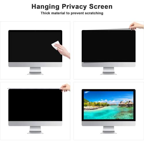 Hanging Computer Privacy Screen Protector for 23, 23.6, 23.8, 24 Inches for 16:9 Widescreen Monitor, Blue Light Blocking Screen Protector Computer Privacy Screen Filter Panel for Desktop Computer