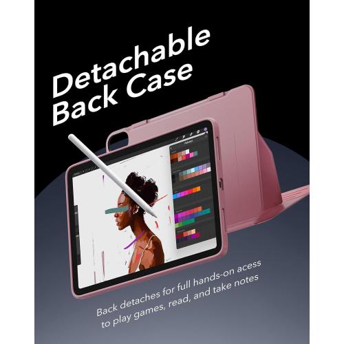 ESR for iPad A16 Case, iPad 11th/10th Generation Case (2025/2022), Pink | Removable Magnetic Cover with Pencil Charging & Storage, Adjustable Portrait/Landscape Stand, 9 Standing Angles, Shift Series
