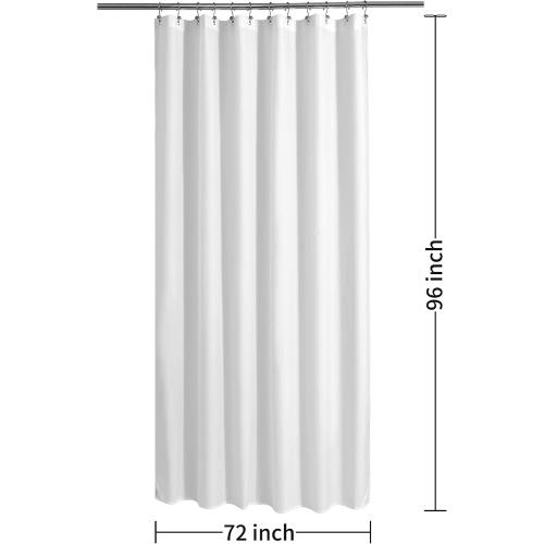 ALYVIA SPRING 72x96 Extra Long Waterproof Fabric Shower Curtain Liner White