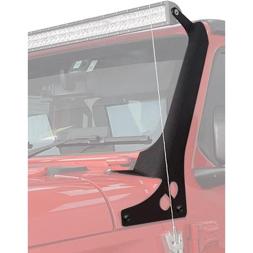 for JL 52 Inch Light Bar Mount Upper Windshield Frame Mounting Bracket Steel 52 Inch 300W Light Bar Mount Compatible with Jeep Wrangler JL & Gladiator JT 2018-2021, Black Powder Coated