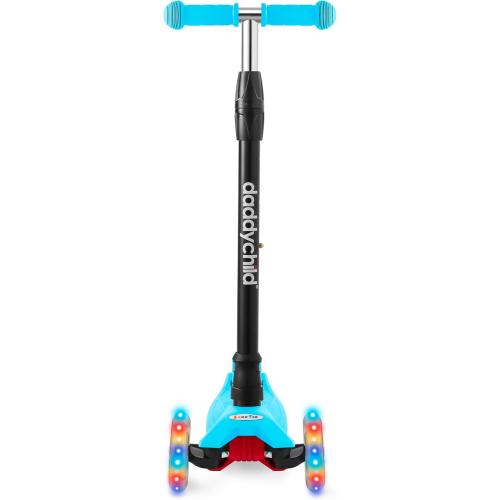 Scooters for Kids 3 Wheel Kick Scooter for Toddlers Girls & Boys, 4 Adjustable Height, Lean to Steer, Extra-Wide Deck, Light Up Wheels for Children from 3 to 14 Years Old