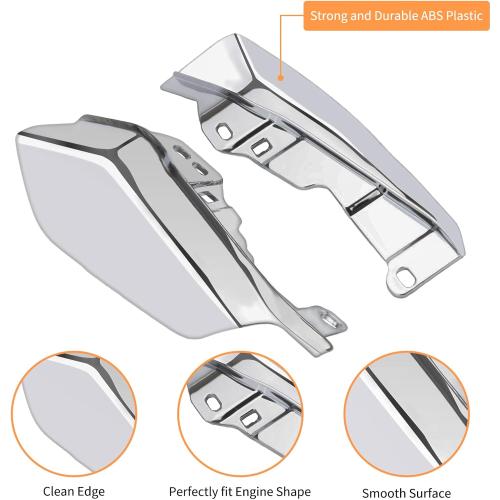 2 pack Mid Frame Air Deflectors Heat Shield Trim Covers Chrome Compatible with Harley Touring Street Glide Road King Electra Glide CVO 2009-2024