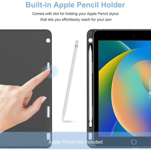 BORIYUAN iPad 9th 2021/8th/7th Generation Keyboard Case, Detachable Bluetooth Keyboard with 7 Colors Backlit, Slim Folio Cover with Pencil Holder for iPad 10.2/iPad Air 3rd Gen/iPad Pro 10.5 Blue
