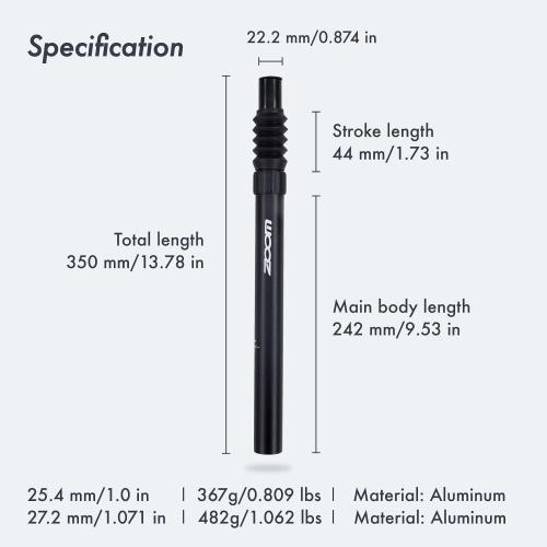 DJC Suspension Seatpost Shock Absorbing Bike Seat Post Adjustable Rebound 40mm Travel No Clamp 25.4 26.8 27.2 28.6 30.4 30.9 31.6mm for MTB Road City Bike