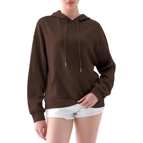 PINKMSTYLE Womens Fashion Hoodies Pullover With Pockets Long Sleeve Regular Fit Fall Hooded Sweatershirt Cute Winter Outfits Coffee X-Large