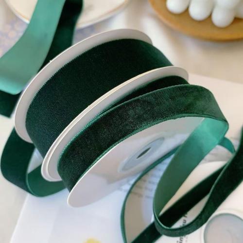 Abbaoww 25 Yards Forest Green Velvet Ribbon 1 Inch Wide Single Face Velvet Ribbon for Christmas Wreath Decoration Gift Wrapping DIY Project Bow Making