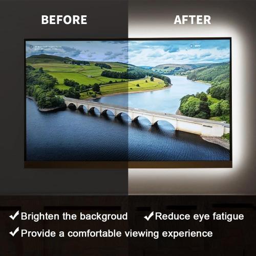 USB LED Neon Lights, White 3.28ft 5V LED Light Strip Waterproof Flexible, Dimmable LED Rope Lights for Bedroom, Cabinet, Kitchen, DIY Lighting (Power Adapter not Included)