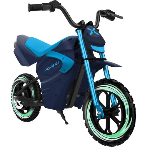 Hover-1 My First Dirt Bike for Kids - 300W Motor, 9MPH Max Speed, 9 Mile Range, 12” Off-Road Tires, 120LB Max Weight, Twist Grip Throttle & Rear Disc Brake Electric Dirt Bike for Kids Ages 5  Years