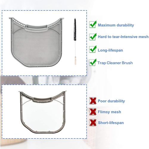 ADQ56656401 Dryer Lint Filter Upgraded Stainless Steel Mesh Screen for LG ADQ566564 and Ken-more Elite Dryer Lint Screen Replacement with Clothes Dryer Lint Vent Trap Cleaner Brush Part #PS3531962