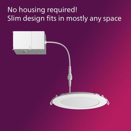 PHILIPS LED 60W Slim 6-inch Canless Downlight 12-Pack Selectable White Multi-CCT 1000 Lumen (12.5W = 60W) Dimmable No Housing Required