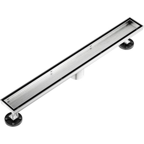 Neodrain Brushed 48-Inch Linear Shower Drain,with 2-in-1 Flat & Tile Insert Brushed Cover, Rectangle Shower Floor Drain, Floor Shower Drain with Adjustable Leveling Feet, Hair Strainer
